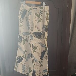 Tahari Leaf Print Maxi Skirt - Cream and Green